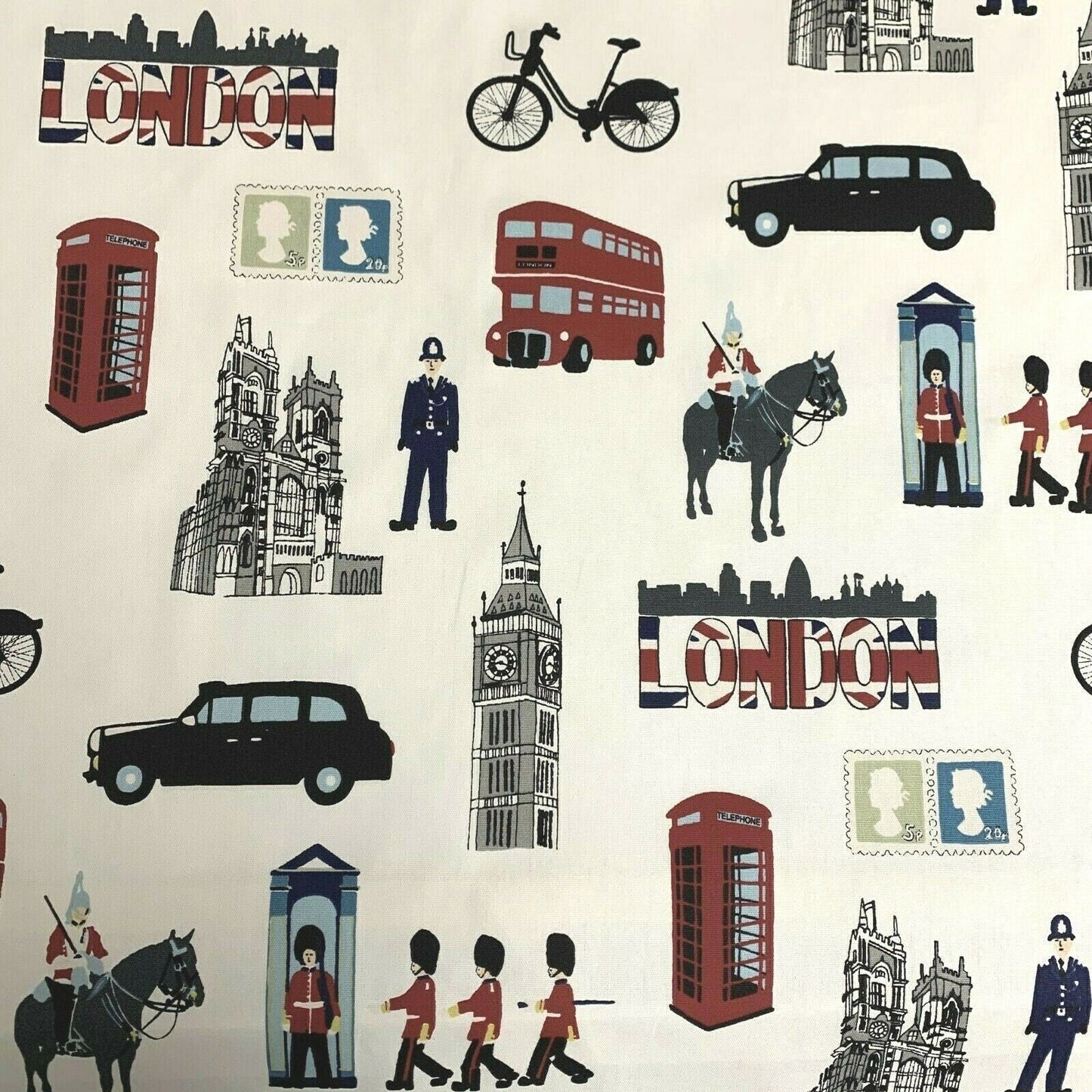 London Cushion Cover 10" 12" 14" 16" 17" 18" 20" 22" 24" 26" London The Capital , Bus Red Black Design Handmade 100% Cotton - CushionCoverAndDecor