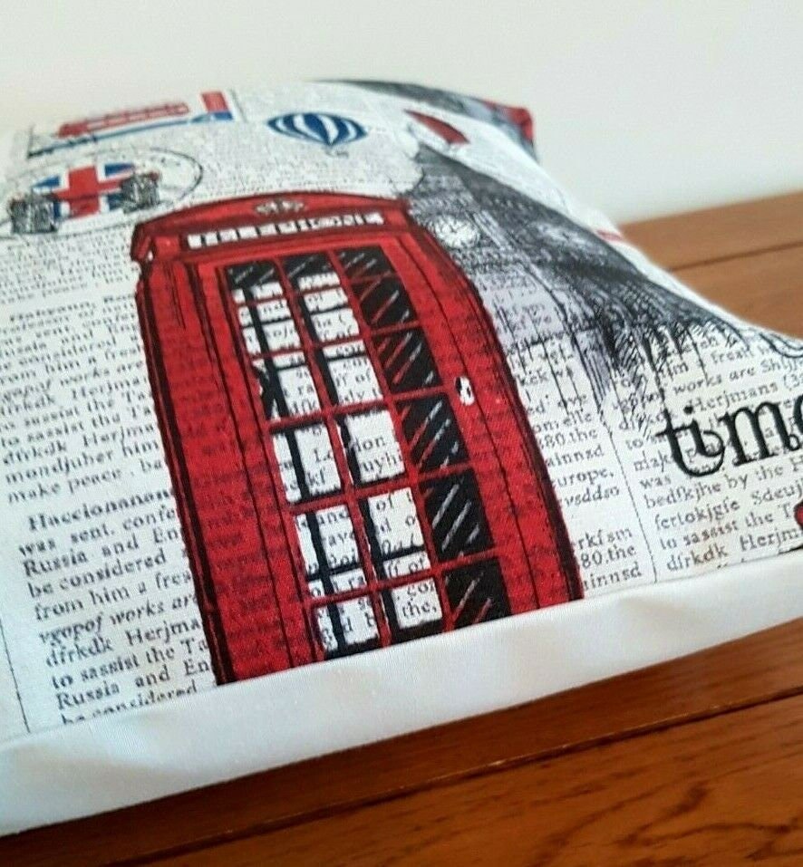 London Newspaper Cushion Cover , Pillow Cover 10" 12" 14" 16" 17" 18" 20" 22" 24" 26" Design Handmade 100% Cotton - CushionCoverAndDecor