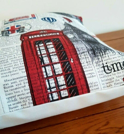 London Newspaper Cushion Cover , Pillow Cover 10" 12" 14" 16" 17" 18" 20" 22" 24" 26" Design Handmade 100% Cotton - CushionCoverAndDecor