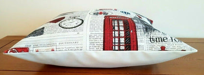 London Newspaper Cushion Cover , Pillow Cover 10" 12" 14" 16" 17" 18" 20" 22" 24" 26" Design Handmade 100% Cotton - CushionCoverAndDecor