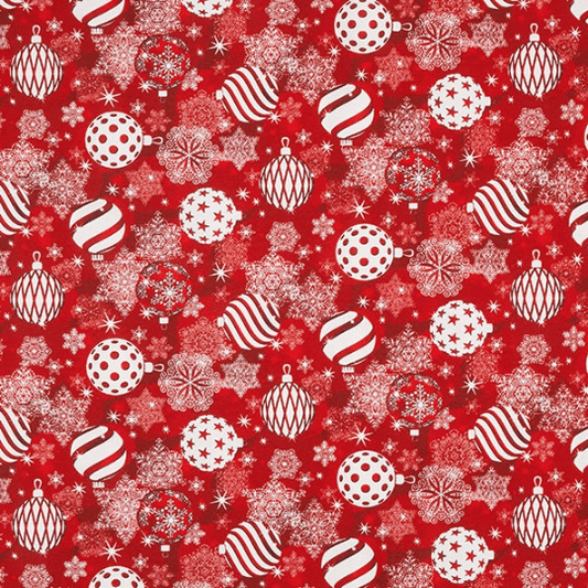 Luxury Christmas Baubles Red Tablecloth Available In Many Sizes - CushionCoverAndDecor