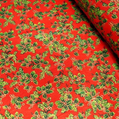 Luxury Christmas Holly Tablecloth Available In Many Sizes - CushionCoverAndDecor