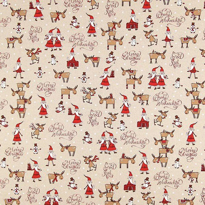Merry Christmas Tablecloth , Santas Reindeer Table Cover , Festive Tablecloth , Linen Look Tablecloth UK - CushionCoverAndDecor