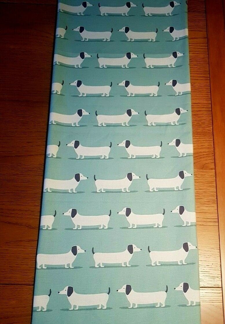 NEW Table Runner 48" 54" 64" Dachshund Sausage Dog Duck Egg Blue Design - CushionCoverAndDecor