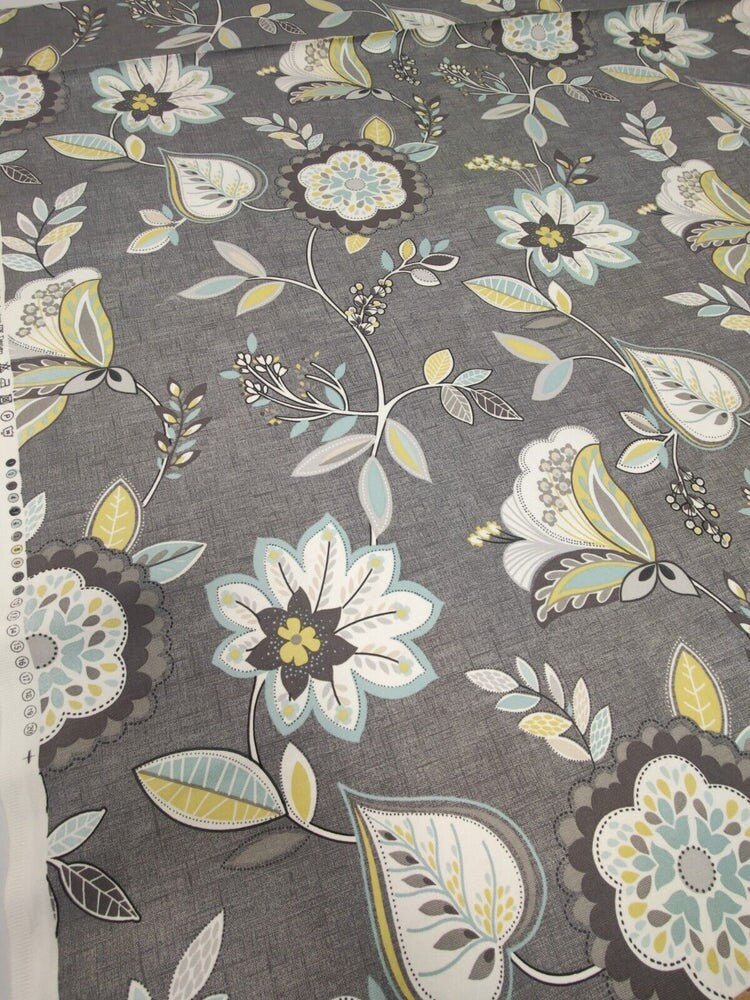 Octavia Charcoal Chartreuse Cushion Cover , Grey Decorative Cushion , Flower Cushion Cover , Floral Pillow Cover , Throw Pillow Cover - CushionCoverAndDecor