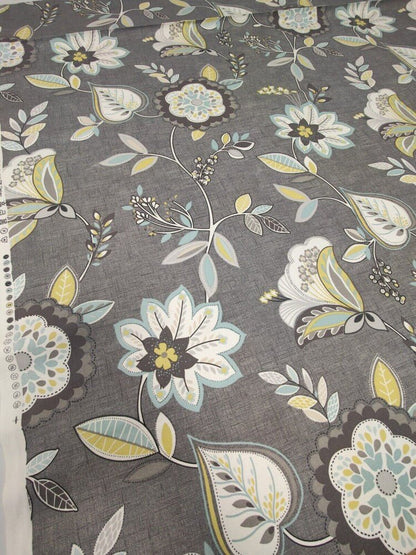 Octavia Charcoal Chartreuse Cushion Cover , Grey Decorative Cushion , Flower Cushion Cover , Floral Pillow Cover , Throw Pillow Cover - CushionCoverAndDecor