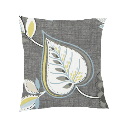 Octavia Charcoal Chartreuse Cushion Cover , Grey Decorative Cushion , Flower Cushion Cover , Floral Pillow Cover , Throw Pillow Cover - CushionCoverAndDecor