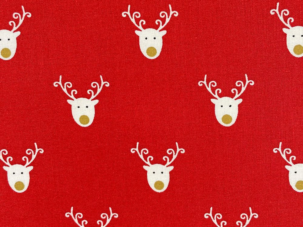 Reindeer Christmas Tablecloth , Reindeer Table Cover Red , Christmas Decor 100% Cotton Handmade - CushionCoverAndDecor