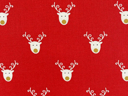 Reindeer Christmas Tablecloth , Reindeer Table Cover Red , Christmas Decor 100% Cotton Handmade - CushionCoverAndDecor