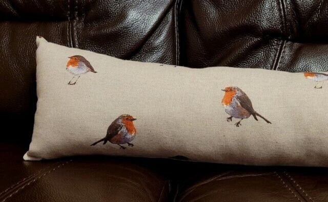Robin Draught Excluder , Christmas Robin Door Draught Excluder , Long Draft Excluder , Window Draft Wind Stopper , - CushionCoverAndDecor