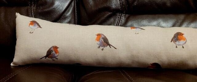 Robin Draught Excluder , Christmas Robin Door Draught Excluder , Long Draft Excluder , Window Draft Wind Stopper , - CushionCoverAndDecor