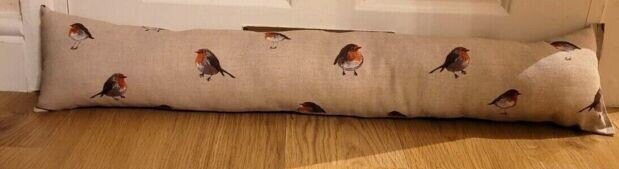 Robin Draught Excluder , Christmas Robin Door Draught Excluder , Long Draft Excluder , Window Draft Wind Stopper , - CushionCoverAndDecor
