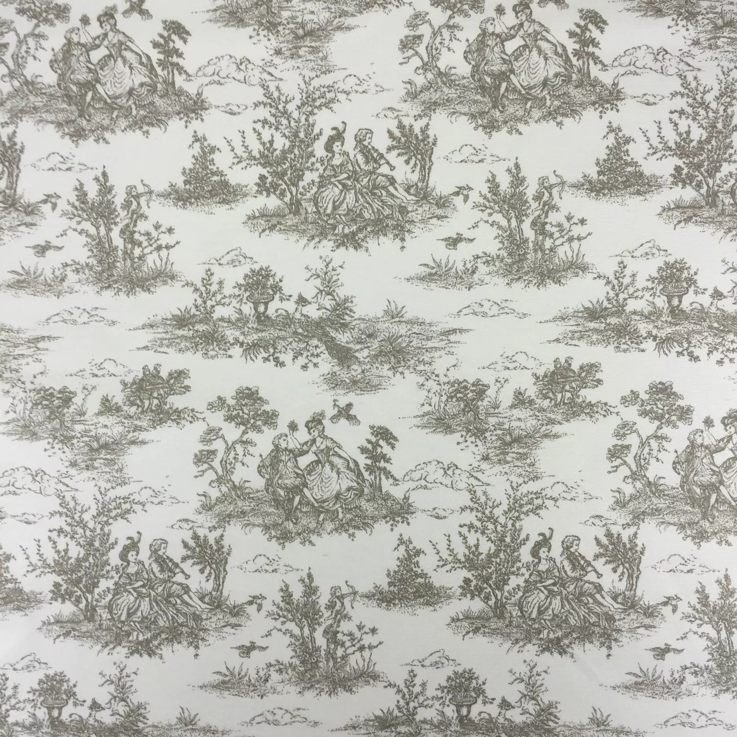 Toile de Jouy Vintage French Grey Tablecloth