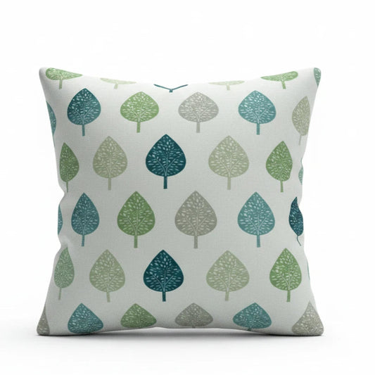 Symmetrical Leaf Leaves Teal Green Cushion Cover