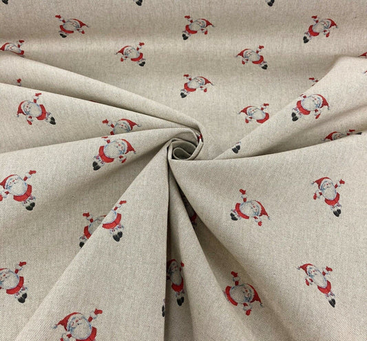 Santas Christmas Tablecloth , Santas Table Cover , Festive Tablecloth , Linen Look Tablecloth UK - CushionCoverAndDecor