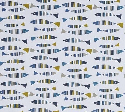 Sardines Cushion Cover , Seaside Nautical Pillow cover , Green Navy Blue Fish Cushion Cover 12" 14" 16" 17" 18" 20" 22" 24" 26" - CushionCoverAndDecor