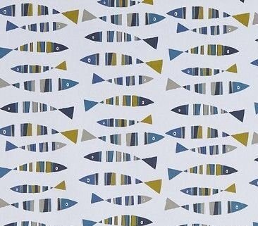 Sardines Cushion Cover , Seaside Nautical Pillow cover , Green Navy Blue Fish Cushion Cover 12" 14" 16" 17" 18" 20" 22" 24" 26" - CushionCoverAndDecor