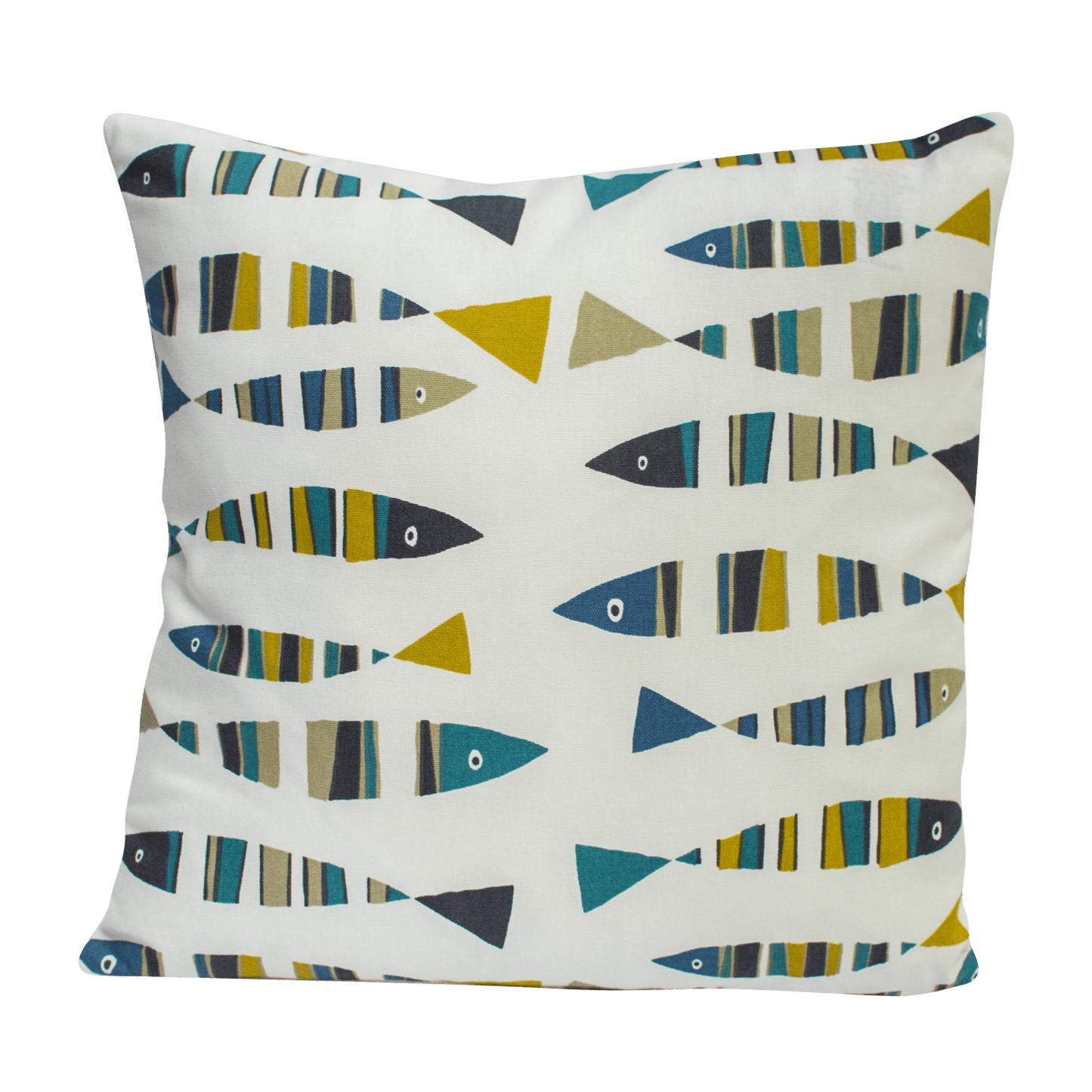 Sardines Cushion Cover , Seaside Nautical Pillow cover , Green Navy Blue Fish Cushion Cover 12" 14" 16" 17" 18" 20" 22" 24" 26" - CushionCoverAndDecor