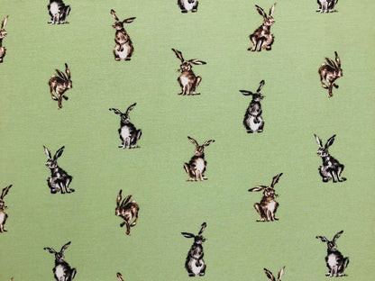 Shabby Hares Tablecloth , Shabby Hares Napkins , Easter Tablecloth ,Cotton Rich Linen Look Fabric , Tablecloth UK - CushionCoverAndDecor