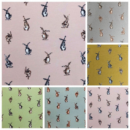 Shabby Hares Tablecloth , Shabby Hares Napkins , Easter Tablecloth ,Cotton Rich Linen Look Fabric , Tablecloth UK - CushionCoverAndDecor