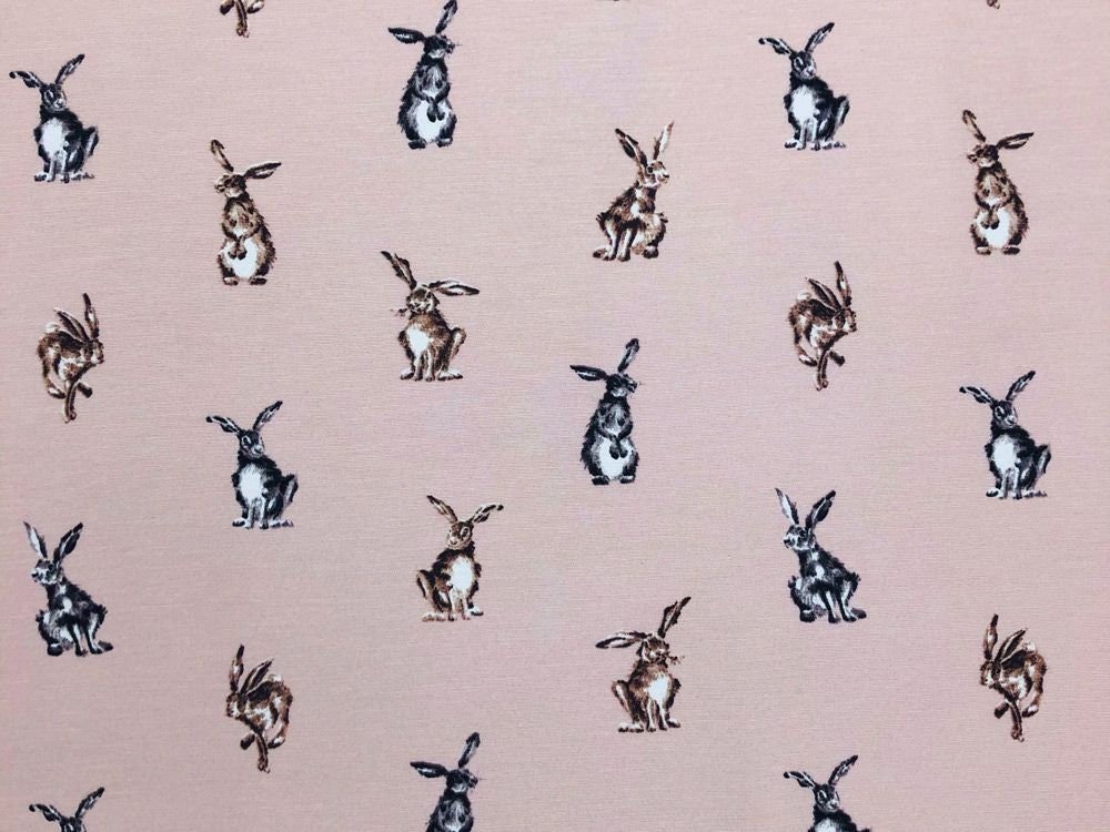 Shabby Hares Tablecloth , Shabby Hares Napkins , Easter Tablecloth ,Cotton Rich Linen Look Fabric , Tablecloth UK - CushionCoverAndDecor
