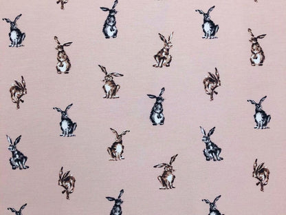 Shabby Hares Tablecloth , Shabby Hares Napkins , Easter Tablecloth ,Cotton Rich Linen Look Fabric , Tablecloth UK - CushionCoverAndDecor