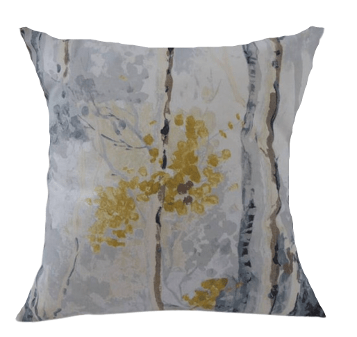 Silver Birch Trees Shadow Cushion Cover , Pillow Cover Grey Yellow Design 10" 12" 14" 16" 17" 18" 20" 22" 24" 26" Fryetts Handmade 100% Cotton - CushionCoverAndDecor
