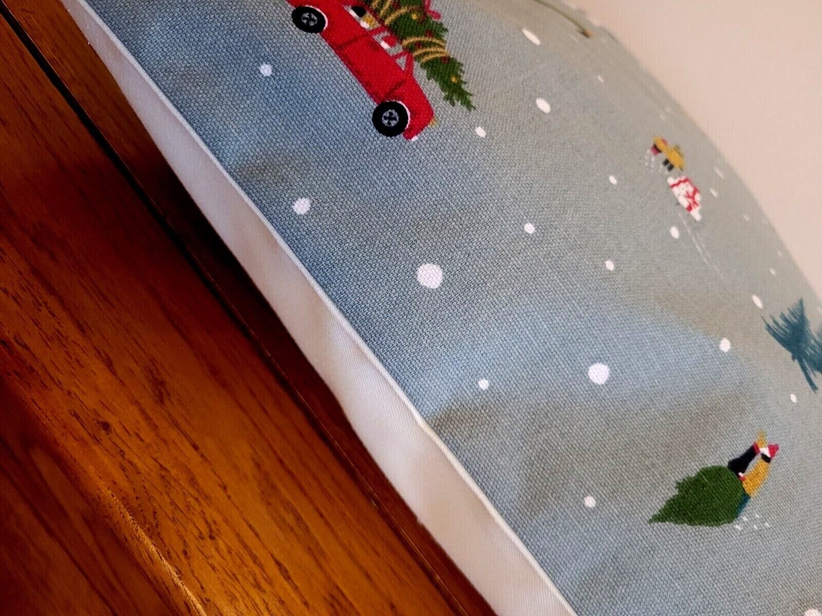Sophie Allport Home For Christmas Cushion Cover , Christmas Winter Blue Pillow Cover 10" 12" 14" 16" 17" 18" 20" 22" 24" 26" 100% Cotton - CushionCoverAndDecor