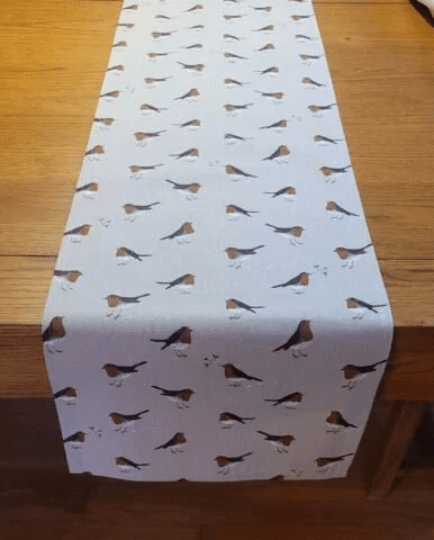 Sophie Allport Robin Neutral Christmas Table Runner - CushionCoverAndDecor