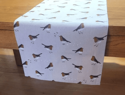 Sophie Allport Robin Neutral Christmas Table Runner - CushionCoverAndDecor