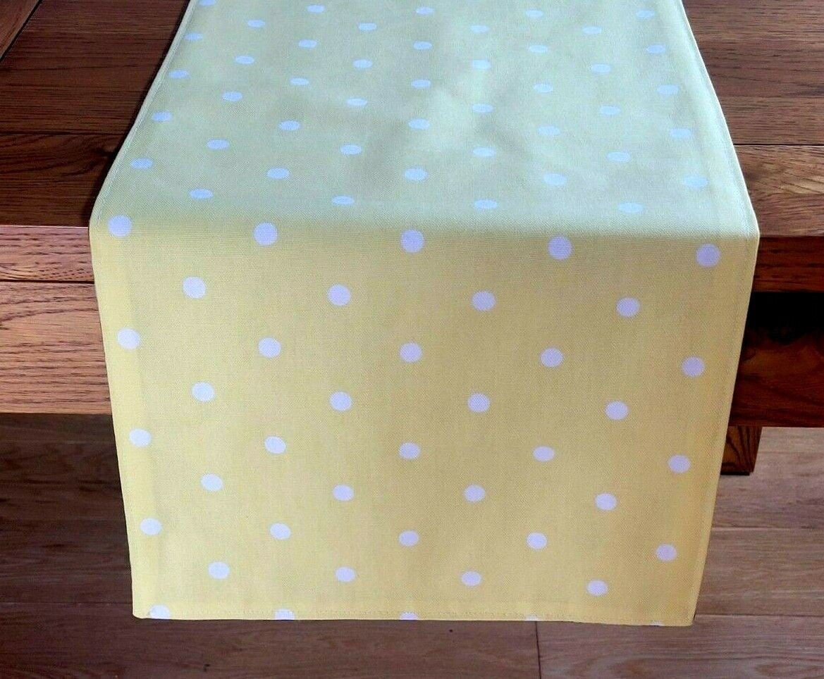 Table Runner Bunny Flowers Yellow Pink Purple Design , Easter Table Runner 36" 48" 54" 60" 64" 72" 84" 96" 104" Handmade 100% Cotton - CushionCoverAndDecor