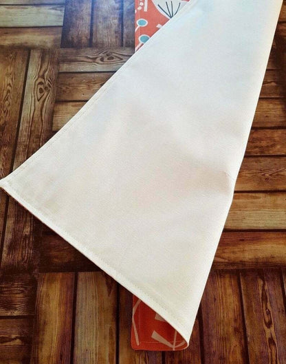 Table Runner Fryetts Leon Burnt Orange Blue Floral Design 36" 48" 54" 60" 64" 72" 84" 96" 104" Clarke & Clarke 100% Cotton Handmade - CushionCoverAndDecor