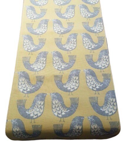 Table Runner ILiv Scandi Grey Saffron Birds Design 36" 48" 54" 60" 64" 72" 84" 96" 104" , Table Runner UK , - CushionCoverAndDecor