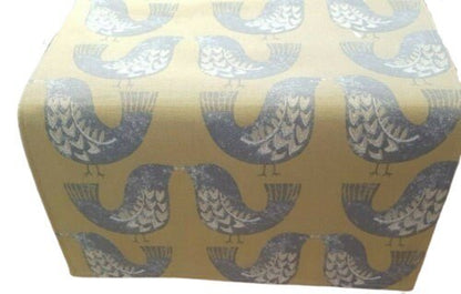 Table Runner ILiv Scandi Grey Saffron Birds Design 36" 48" 54" 60" 64" 72" 84" 96" 104" , Table Runner UK , - CushionCoverAndDecor