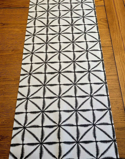 Table Runner , Napkins Nussa Charcoal Black Abstract Geometric Design 36" 48" 54" 60" 64" 72" 84" 96" 104" , Table Runner UK - CushionCoverAndDecor