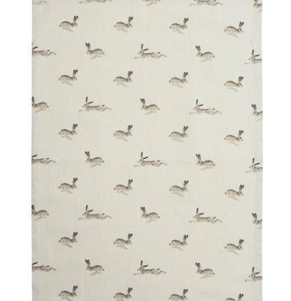 Table Runner Sophie Allport Hare Stone Grey Fabric , Easter Table Runner 48" 54" 60" 64" 72" 84" 96" 104" - CushionCoverAndDecor