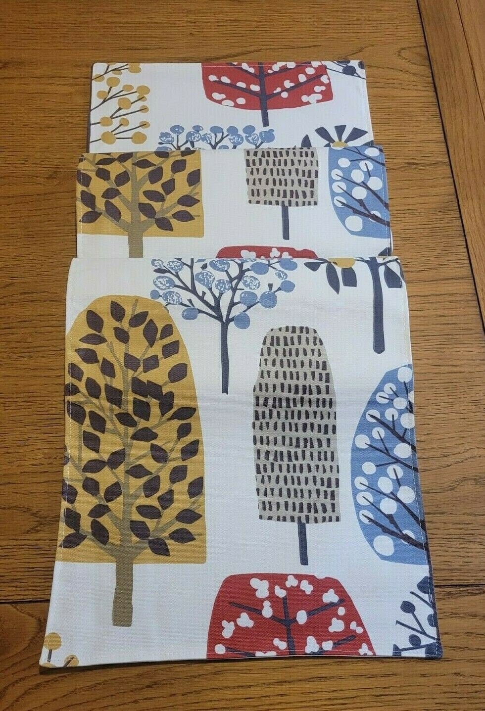 Table Runner Trad Indigo Cranberry Red Tree Blossom Design 36" 48" 54" 60" 64" 72" 84" 96" 104" Clarke & Clarke 100% Cotton Handmade - CushionCoverAndDecor