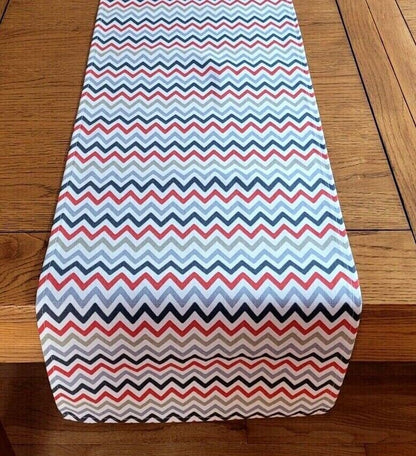 Table Runner Zig Zag Geometric Design , Amber Red Grey Black Table Runner , Table Runner UK 36" 48" 54" 60" 64" 72" 84" 96" 104" - CushionCoverAndDecor