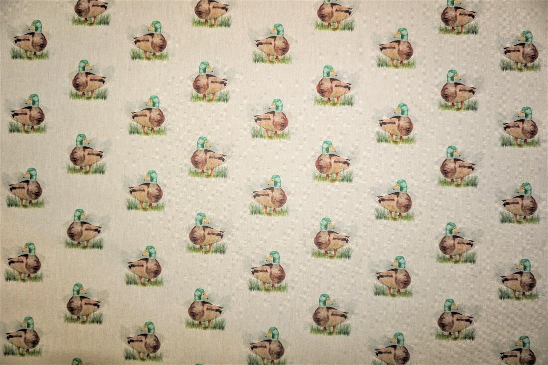 Tablecloth , Napkins Mallard Duck All Over Design , Easter Tablecloth , Cotton Rich Linen Fabric - CushionCoverAndDecor