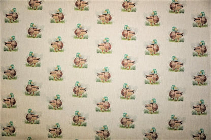 Tablecloth , Napkins Mallard Duck All Over Design , Easter Tablecloth , Cotton Rich Linen Fabric - CushionCoverAndDecor