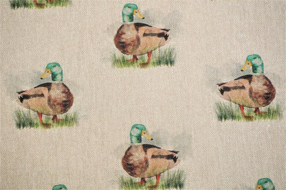 Tablecloth , Napkins Mallard Duck All Over Design , Easter Tablecloth , Cotton Rich Linen Fabric - CushionCoverAndDecor