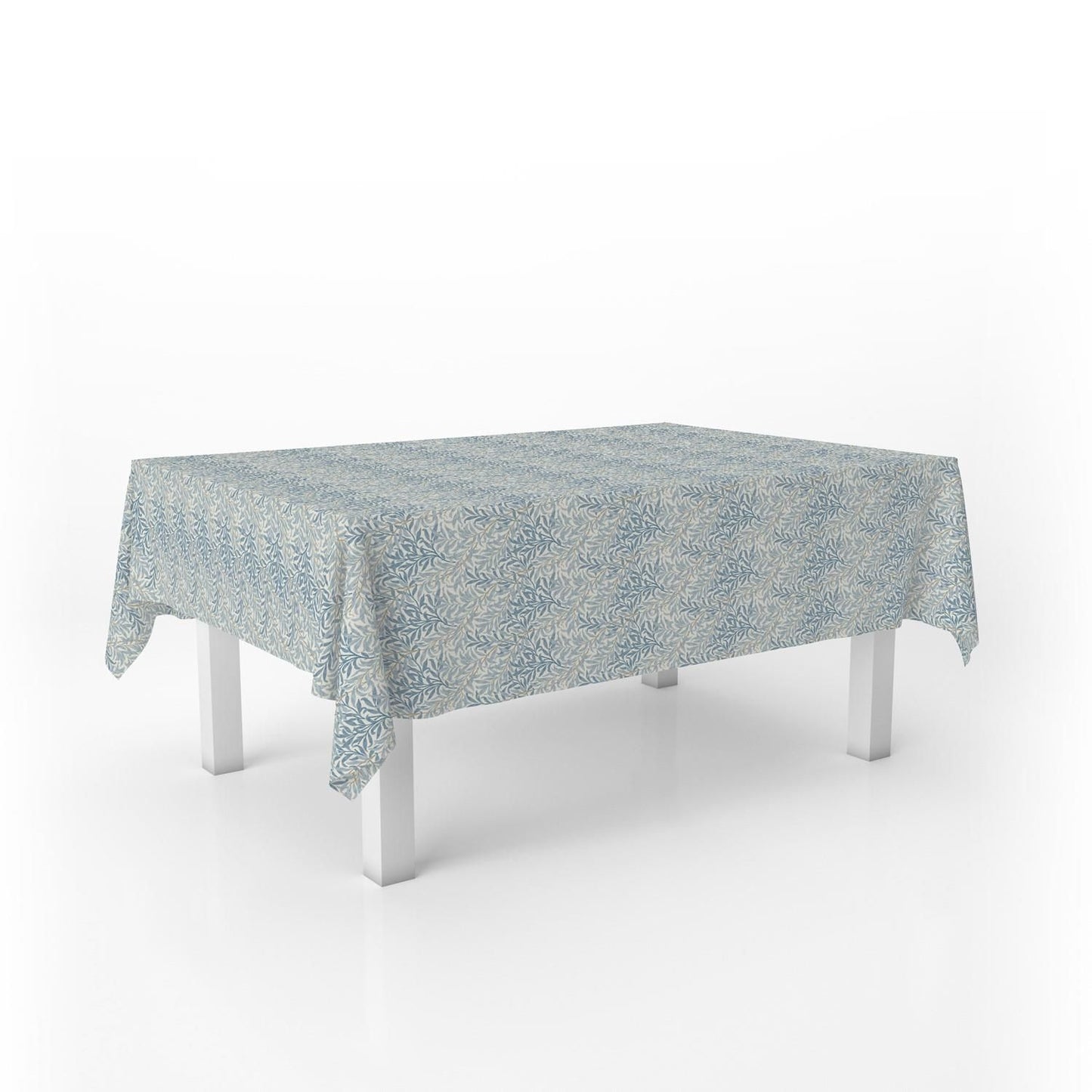 William Morris Willow Bough Sea Breeze Coated Tablecloth Water Resistant Outdoor