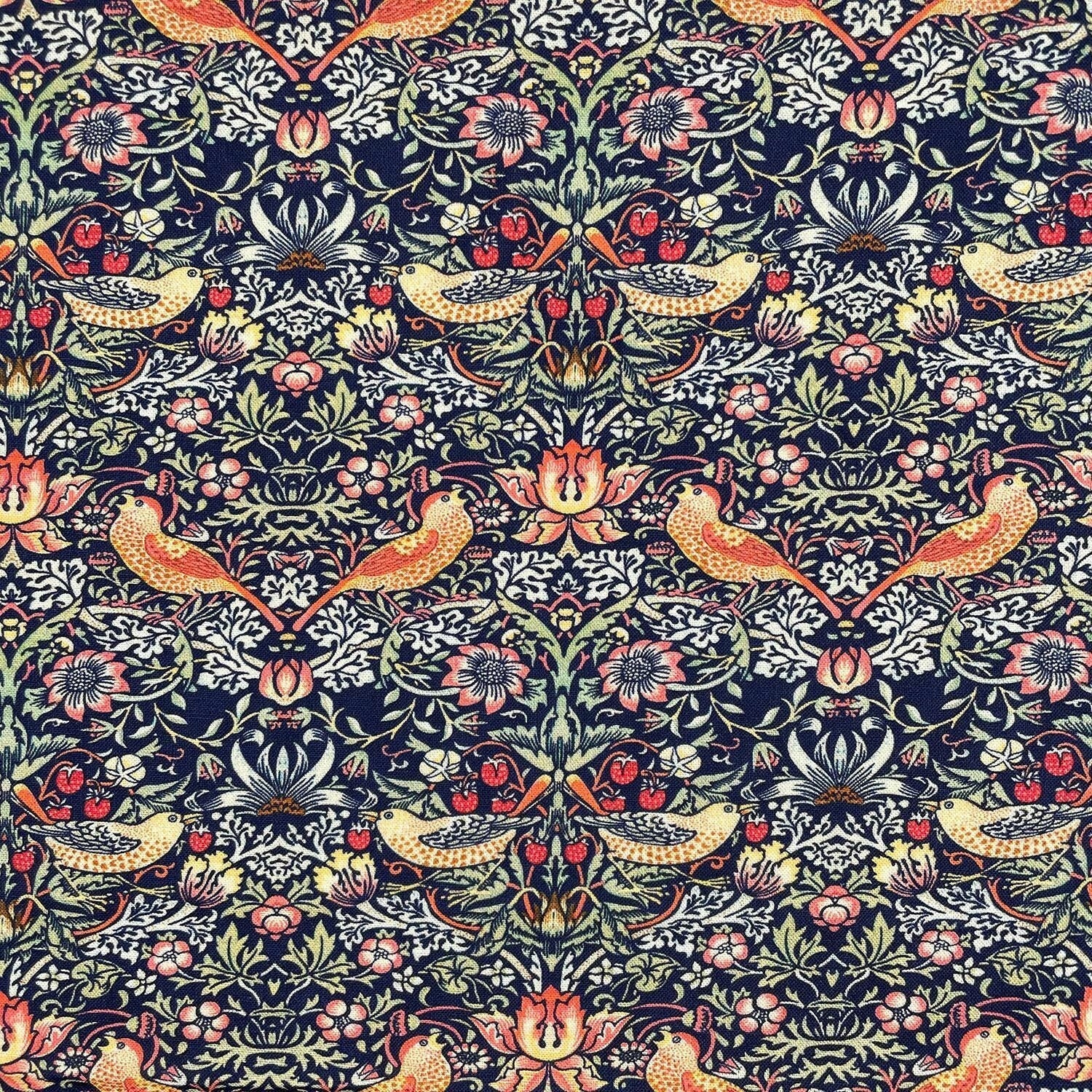 William Morris Strawberry Thief Cotton Tablecloth - CushionCoverAndDecor