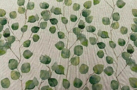 Window Valance Curtain Eucalyptus Green Tree Leaf Linen Cotton Design - CushionCoverAndDecor