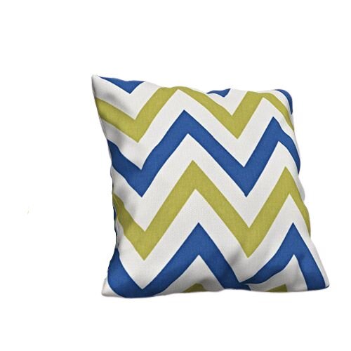 Zig Zag Cushion Cover , Cobalt Blue Lime Pillow Cover , Geometric Cushion , Decorative Cushion , Throw Pillow Cover, Cushion Cover UK - CushionCoverAndDecor