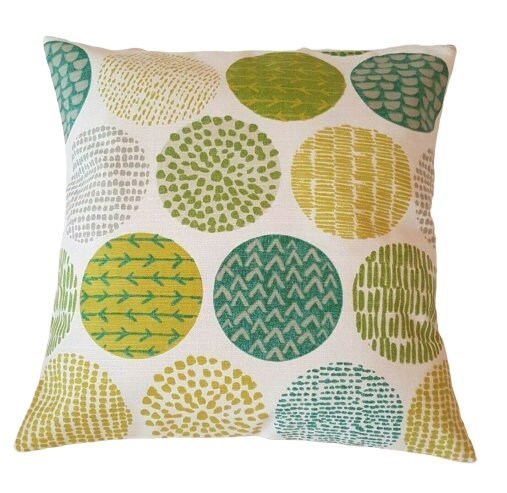 Cushion Cover Green Cactus Lime Circle Design 10" 12" 14" 16" 17" 18" 20" 22" 24" Handmade 100% Cotton