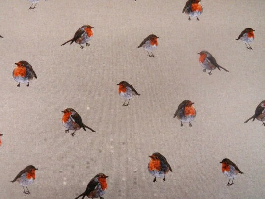 Christmas Robin Tea Towel , Robin Tea Towel , Xmas Festive Tea Towel, Red Robin Tea Towel , Xmas Festive Linen Look Tea Towel